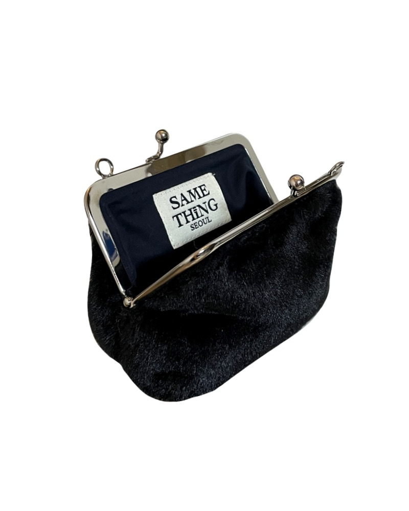 Black Fur Wallet Bag