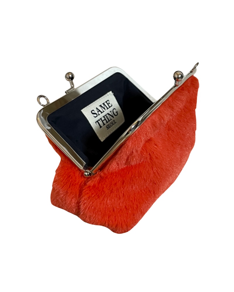 Red Fur Wallet Bag